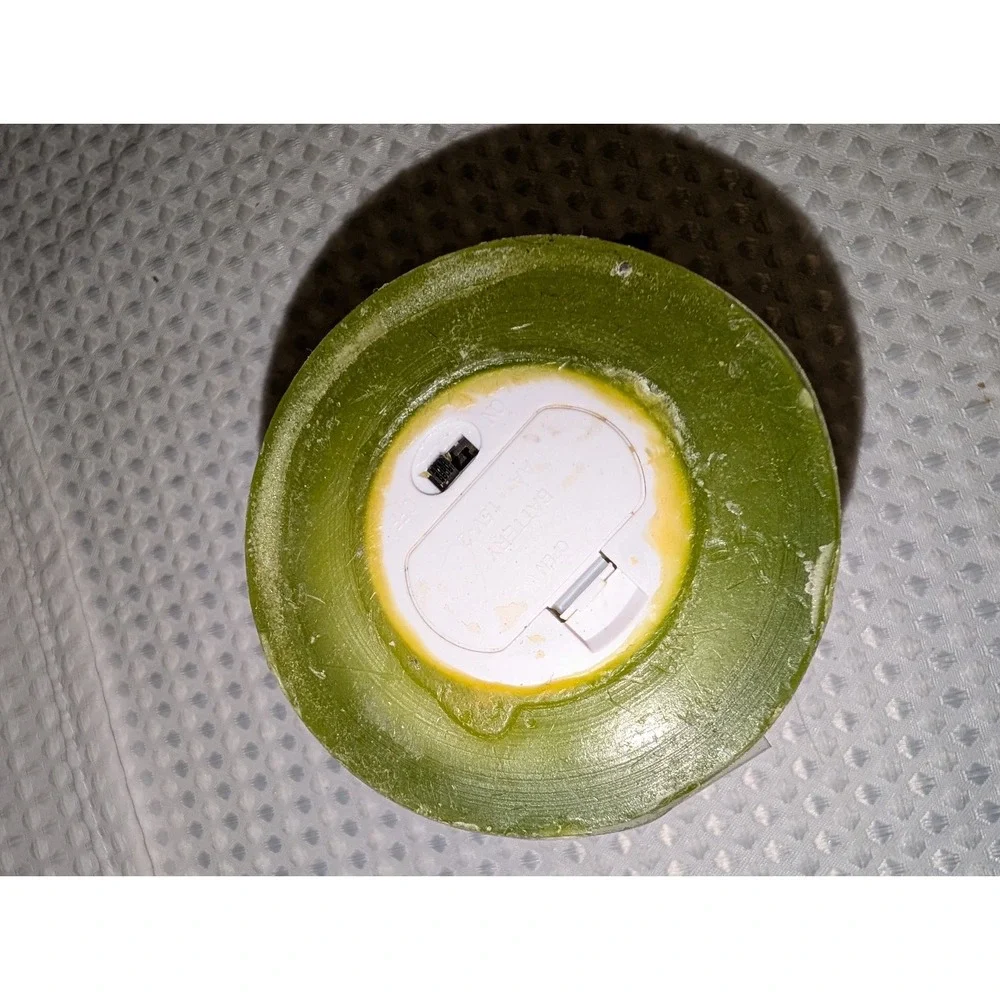 Flickering Green Flameless Wax Pillar Candle 2x4